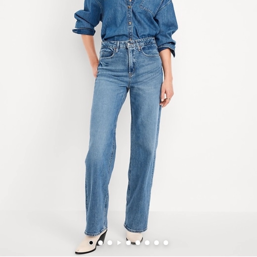 Old Navy Women's Light Blue Wide Leg Jeans